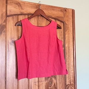 Vintage coral linen structured tank top